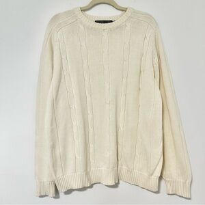 Oscar de la Renta Men's Ivory‎ Cable Knit Sweater XL